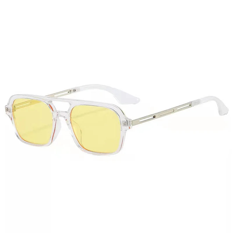 Isla Double Bridge Flat Front Square Aviator Sunglasses