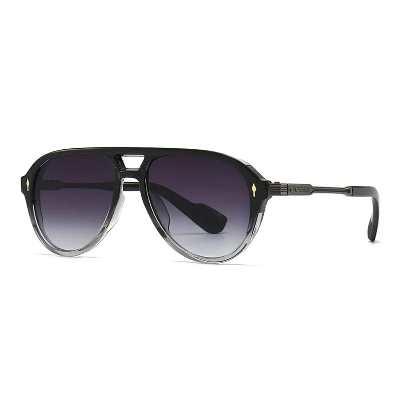 Chloe Flat Top Gradient Lens Pilot Sunglasses - Gray