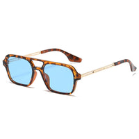 Isla Double Bridge Flat Front Square Aviator Sunglasses