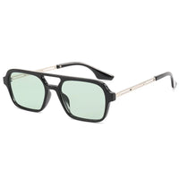 Isla Double Bridge Flat Front Square Aviator Sunglasses