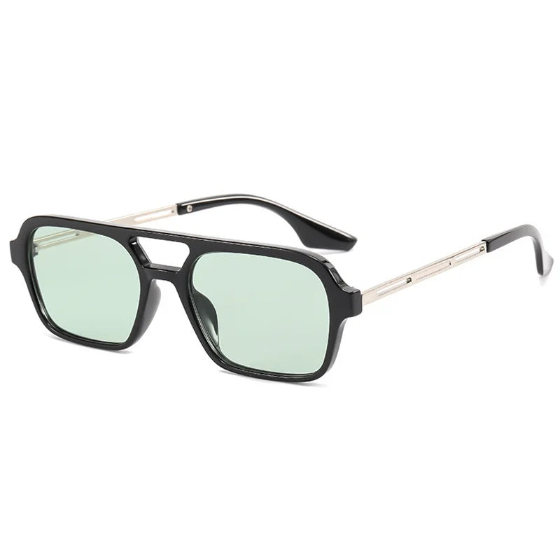 Isla Double Bridge Flat Front Square Aviator Sunglasses