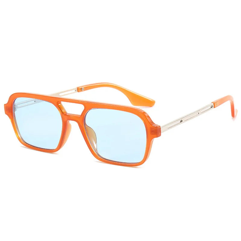 Isla Double Bridge Flat Front Square Aviator Sunglasses
