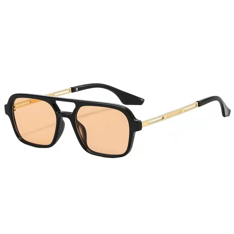 Isla Double Bridge Flat Front Square Aviator Sunglasses