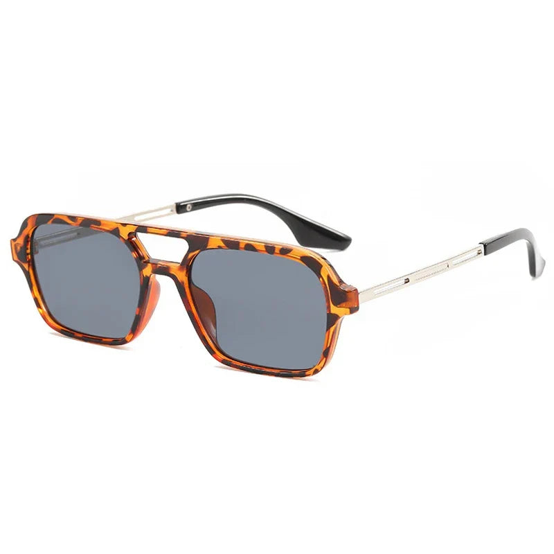 Isla Double Bridge Flat Front Square Aviator Sunglasses