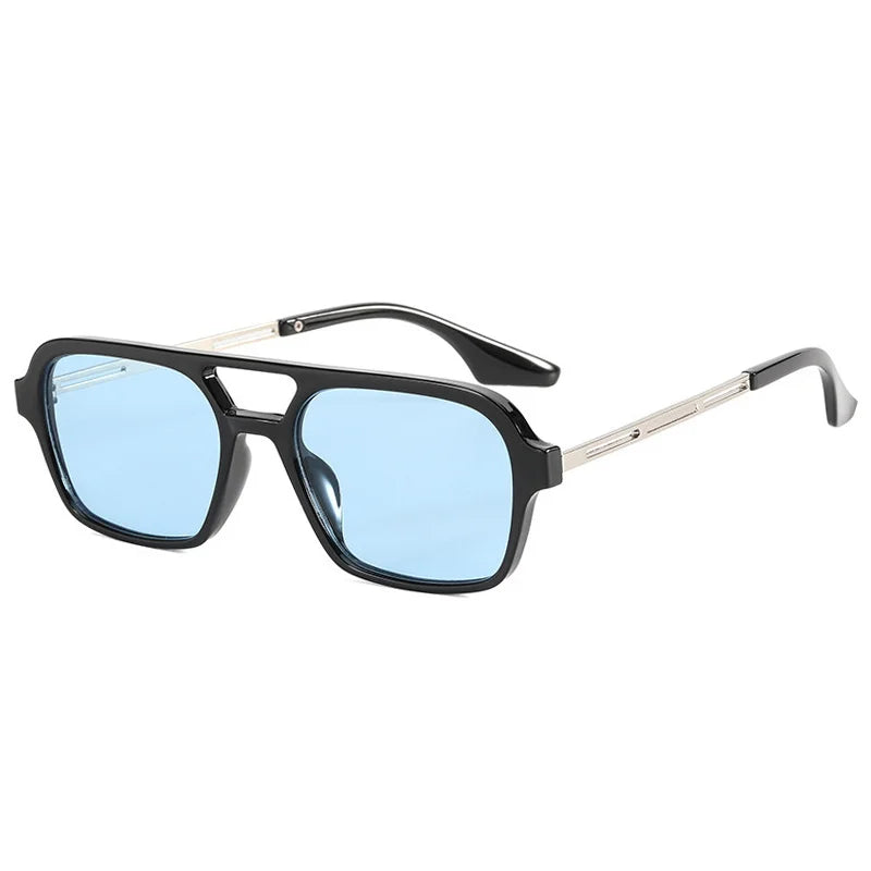Isla Double Bridge Flat Front Square Aviator Sunglasses
