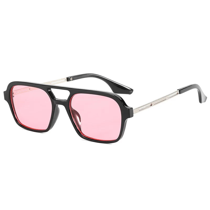 Isla Double Bridge Flat Front Square Aviator Sunglasses