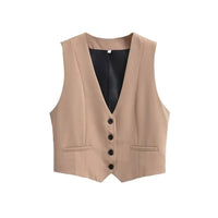 Ximena Pointed Hem Welt Pocket Tailored Waistcoat Vest