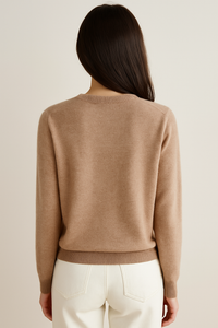 Coralie Plain Round Neck Button Front Everyday Knit Cardigan
