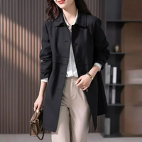 Anouk Flat Collar Single Breasted Longline Rain Mac Coat