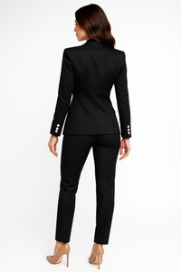 Bree Gold Button Double Breasted Blazer and Trouser Suit