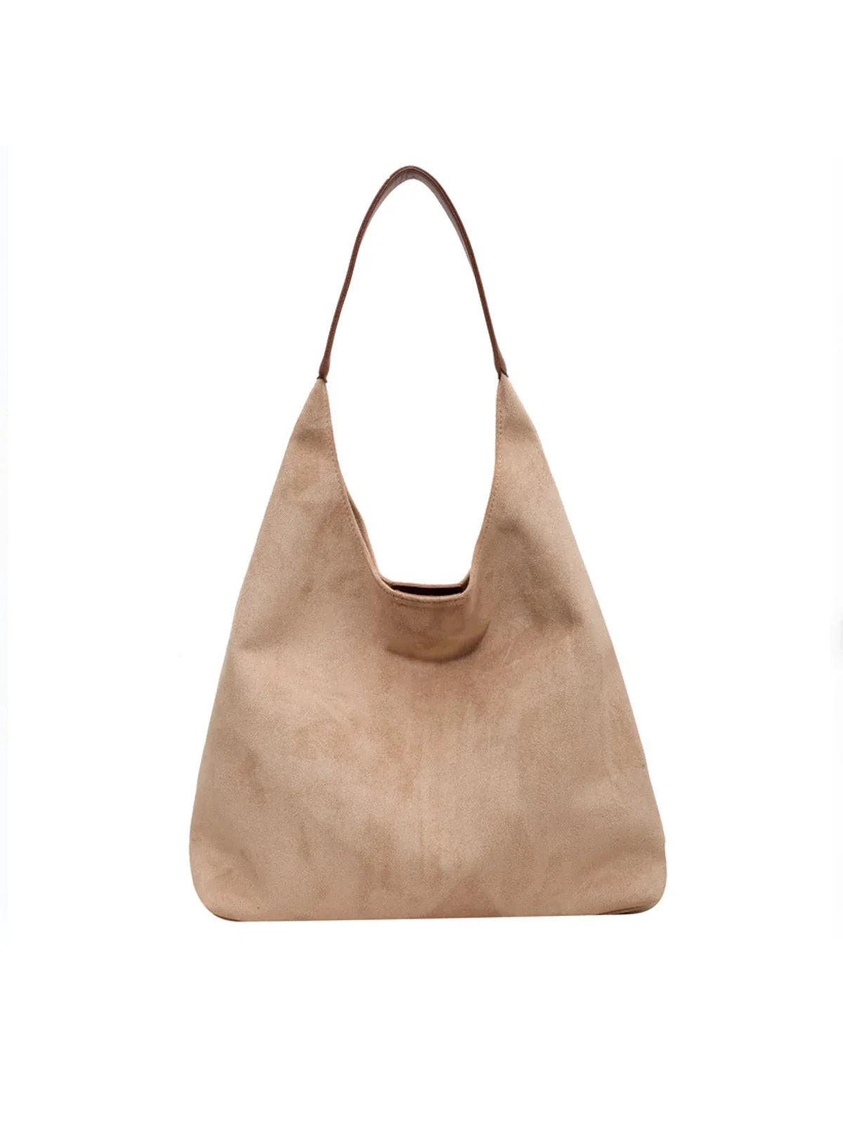 Elise Slouchy Brushed Finish Oversized Hobo Bag - Apricot