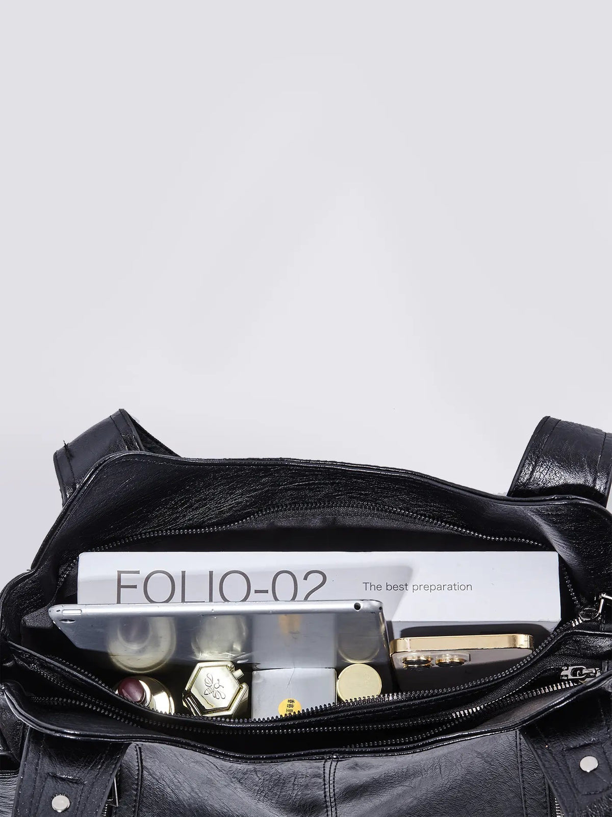 Indie Multi Zip Compartment Slouchy Work Shoulder Bag
