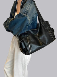 Indie Multi Zip Compartment Slouchy Work Shoulder Bag