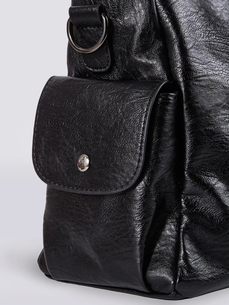 Indie Multi Zip Compartment Slouchy Work Shoulder Bag