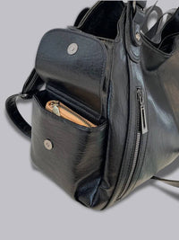 Indie Multi Zip Compartment Slouchy Work Shoulder Bag