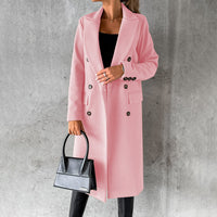 Sylvie Peak Lapel Fitted Double Breasted Longline Coat