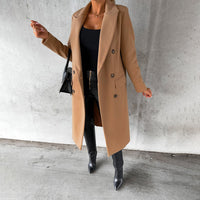 Sylvie Peak Lapel Fitted Double Breasted Longline Coat
