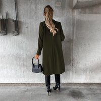 Sylvie Peak Lapel Fitted Double Breasted Longline Coat