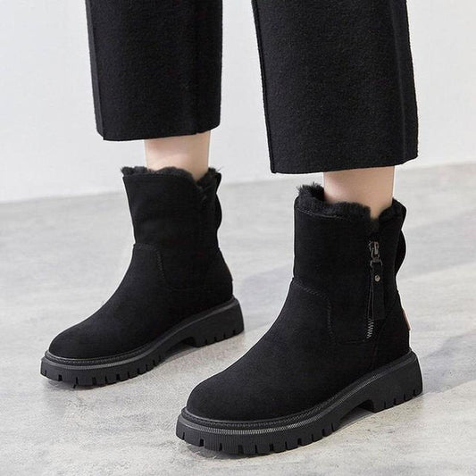 Aurore Faux Fur Lined Side Zip Lug Sole Ankle Winter Boots