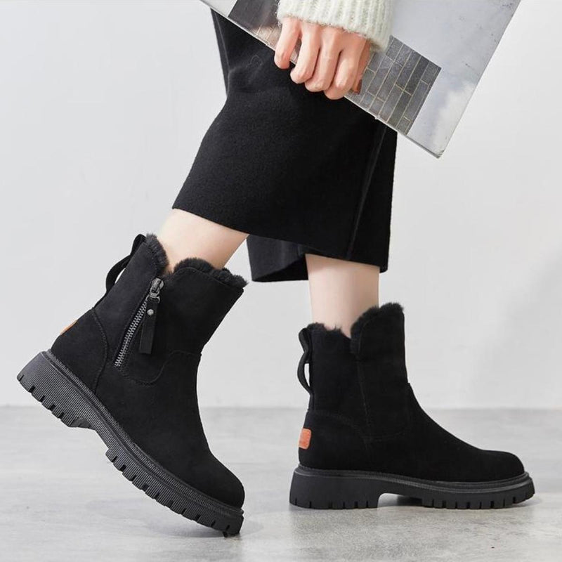 Aurore Faux Fur Lined Side Zip Lug Sole Ankle Winter Boots