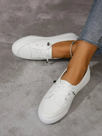 Capucine Clean Low Top Lace Up Everyday Canvas Plimsoll Trainers