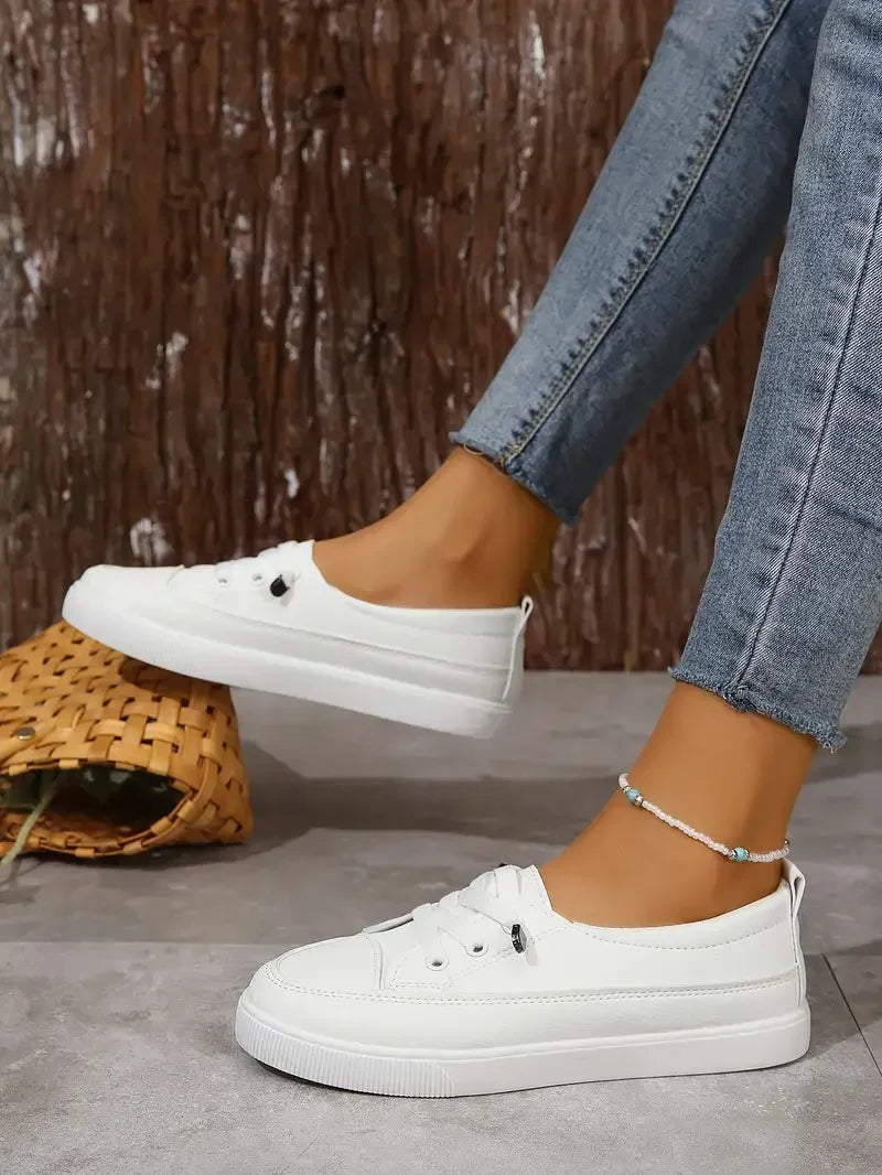 Capucine Clean Low Top Lace Up Everyday Canvas Plimsoll Trainers