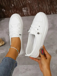 Capucine Clean Low Top Lace Up Everyday Canvas Plimsoll Trainers