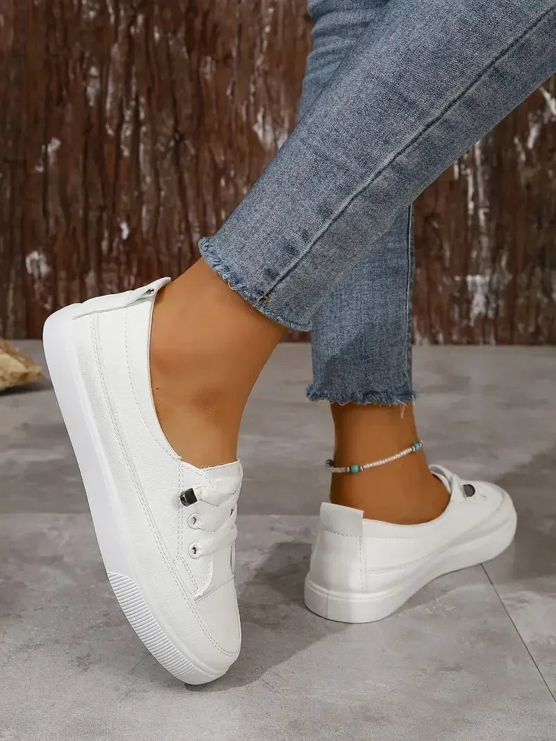 Capucine Clean Low Top Lace Up Everyday Canvas Plimsoll Trainers