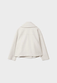 Cleo Wide Notch Lapel Cropped Double Breasted Pea Coat