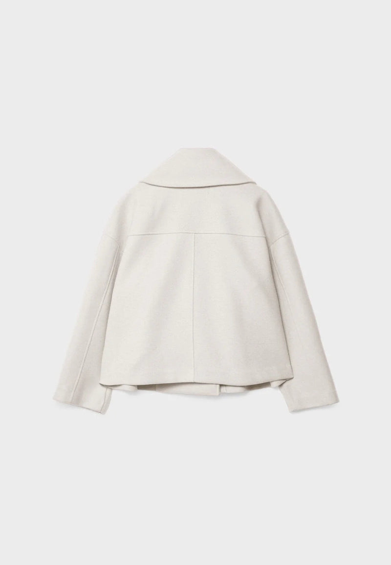 Cleo Wide Notch Lapel Cropped Double Breasted Pea Coat