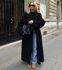 Greta Blouson Sleeve Self Belted Long Robe Coat