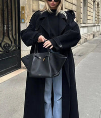 Greta Blouson Sleeve Self Belted Long Robe Coat