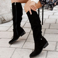 Celestia Soft Slouch Shaft Low Heel Pull On Knee High Boots