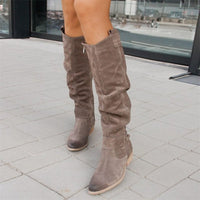 Celestia Soft Slouch Shaft Low Heel Pull On Knee High Boots
