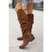Celestia Soft Slouch Shaft Low Heel Pull On Knee High Boots