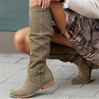 Celestia Soft Slouch Shaft Low Heel Pull On Knee High Boots