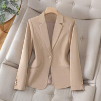 Delia Single Button Textured Weave Tailored Blazer Jacket