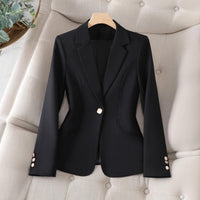 Delia Single Button Textured Weave Tailored Blazer Jacket