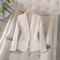 Delia Single Button Textured Weave Tailored Blazer Jacket