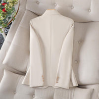 Delia Single Button Textured Weave Tailored Blazer Jacket