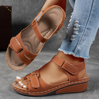 Charline Adjustable Twin Strap Cushioned Wedge Comfort Sandals