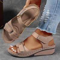 Charline Adjustable Twin Strap Cushioned Wedge Comfort Sandals
