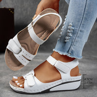 Charline Adjustable Twin Strap Cushioned Wedge Comfort Sandals