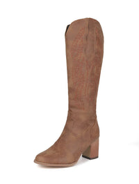 Hortense Soft Nap Shaft Stacked Block Heel Knee High Boots