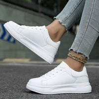 Jeanne Chunky Platform Sole Lace Up Clean Court Trainers