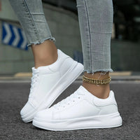Jeanne Chunky Platform Sole Lace Up Clean Court Trainers