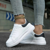 Jeanne Chunky Platform Sole Lace Up Clean Court Trainers