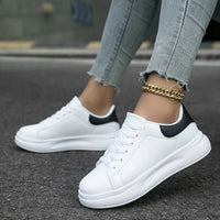 Jeanne Chunky Platform Sole Lace Up Clean Court Trainers