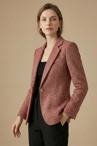 Freya Flecked Herringbone Patch Pocket Country Blazer