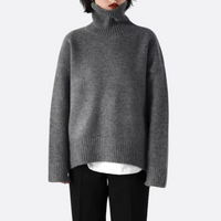 Melisande Deep Rib Oversized Roll Neck Boxy Knit Jumper
